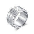 Atacado vendendo a quente estilo chinês anéis budistas de anel de anel de anel de aço inoxidável anéis de aço de titânio